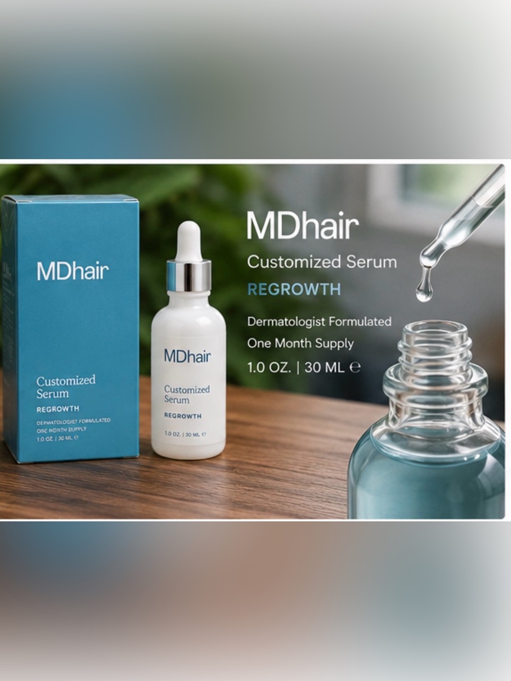 MDhair Customized Serum Regrowth 1oz 30mL New Sealed EXP 2028